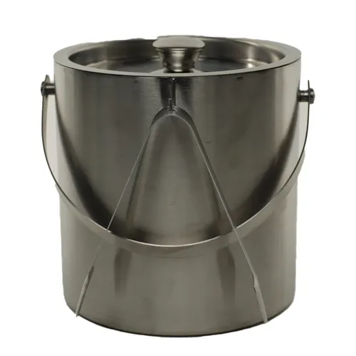 Brushed Stainless Steel Ice Bucket With Tongs