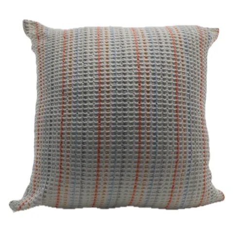 Pastel Stripe Waffle Wash Cloth Throw Pillow