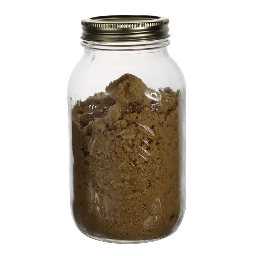 Clear Mason Jar With Brown Sugar