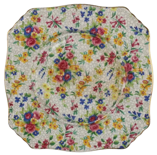 Antique Floral Patterned Decorative Side Plate