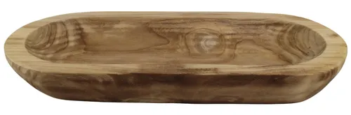 Chunky Wood Rectangular Decorative Bowl