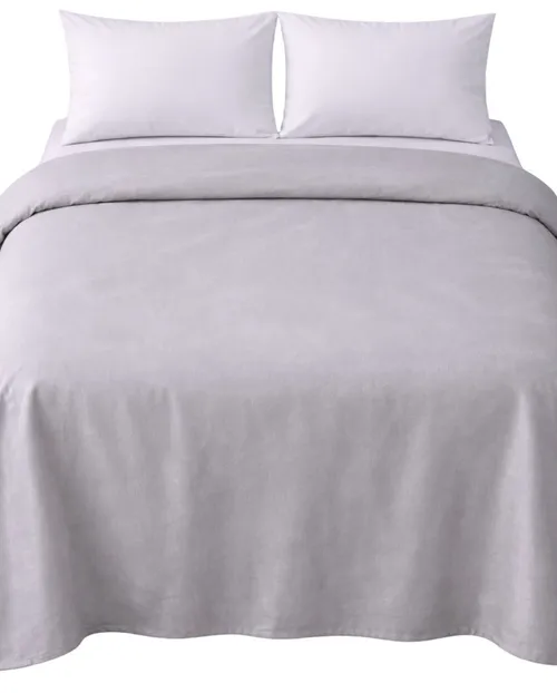 Light Grey Cotton Duvet Cover - Double