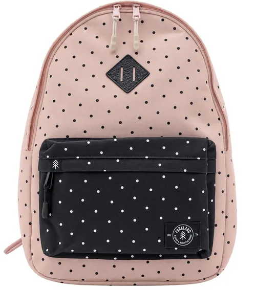 Peachy-Blush-Pink Two-Tone-Polk-Dot Backpack
