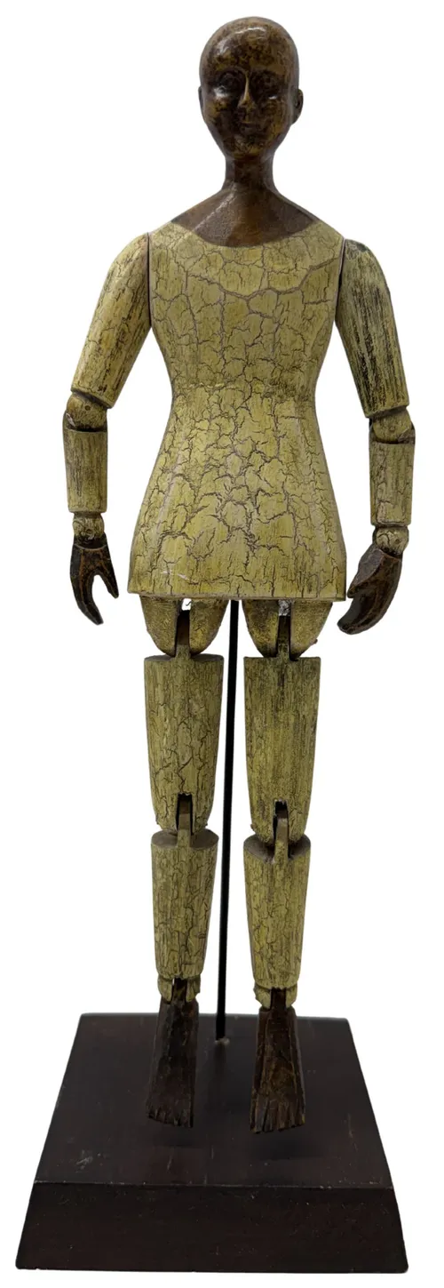Wood Painted Manikin On Stand
