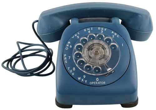 Medium Blue Rotary Telephone