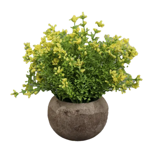 Artificial Goldenrod In Stone Pot