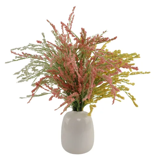 Artificial Colourful Grasses With White Pot