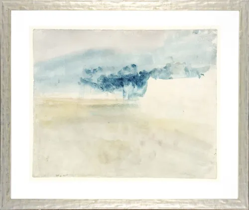Atmospheric Watercolour Abstract On Paper With Silver Frame