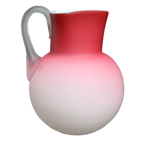 Gradient Red Frosted Glass Pitcher