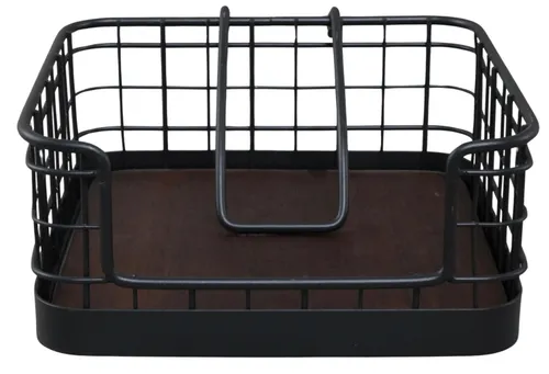 Black Wire & Dark Wood Napkin Holder