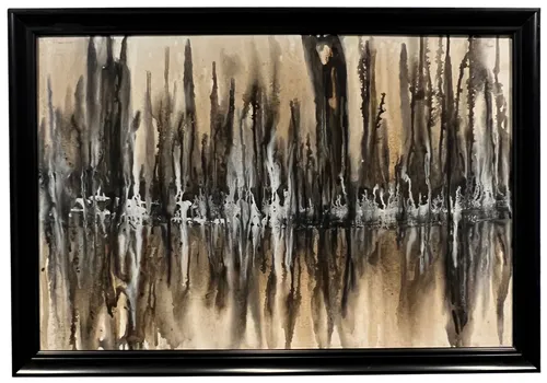 Beige Nature On Canvas In Black Frame