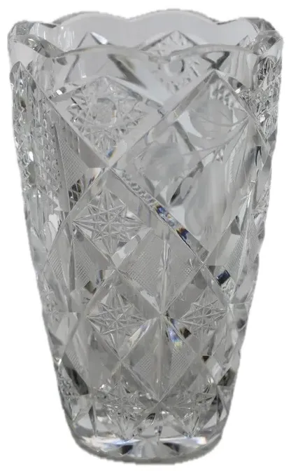 Clear Crystal Stars & Pears Vase