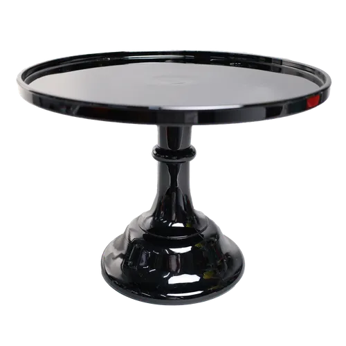 Gloss Black Glass Cake Stand - XL