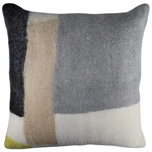 Grey & Beige Abstract Throw Pillow