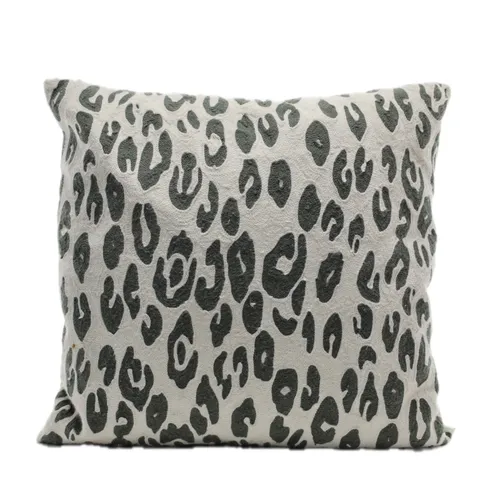 White Snow Leopard Pattern With Solid White Back Throw Pillow