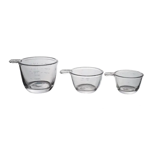 Clear Glass 3 Piece Measuring Cup Set