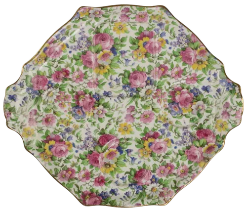 Antique Floral Pattern Serving Platter