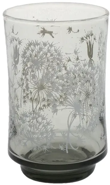White Dandelion Clear Drinking Glass