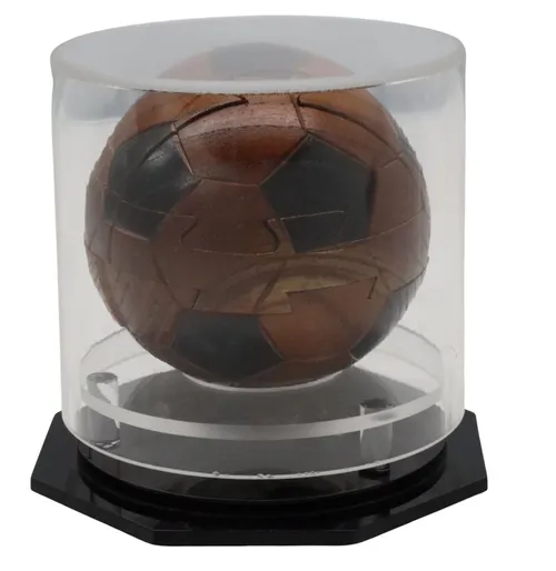 Wood Soccer Ball Puzzle In Display Case