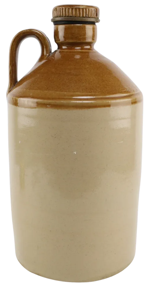 Caramel & Beige Stoneware Crock Jug With Cap