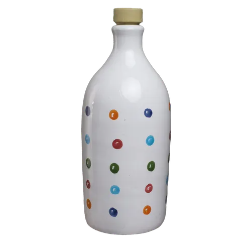 Coloured Dots On White Oil Cruet