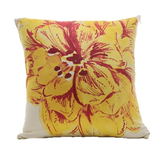 Harvest Gold Flower Burst Throw Pillow
