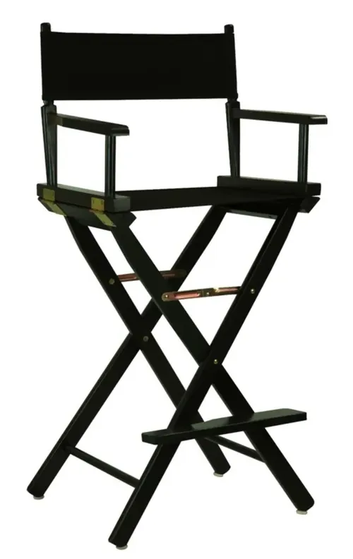Director Chair With Black Frame & Black Canvas Seat