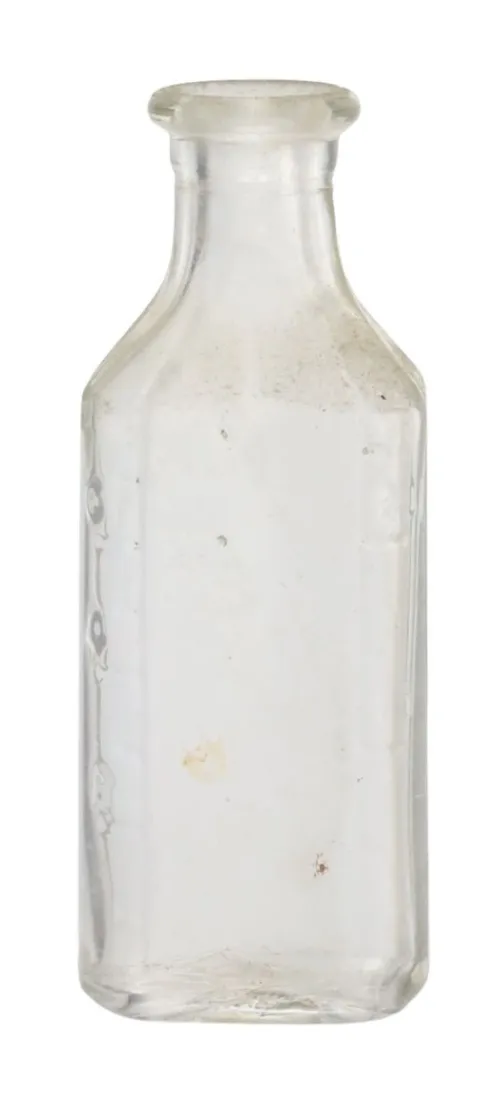 Antique Clear Glass Apothecary Bottle - I