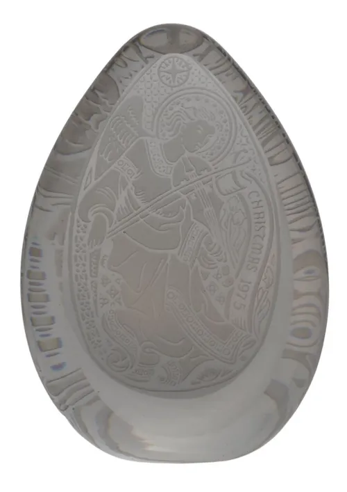 Etched Glass Christmas Paperweight