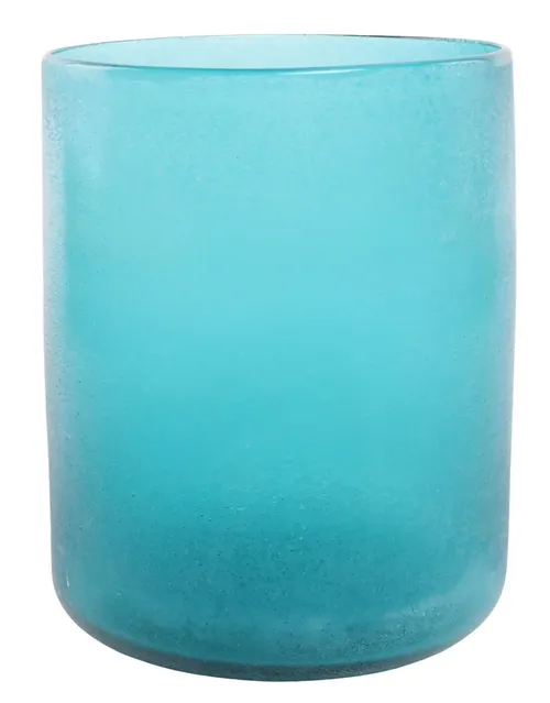 Blue Frosted Glass Vase
