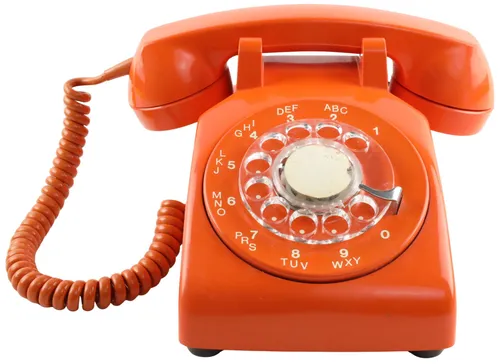 Orange Rotary Telephone