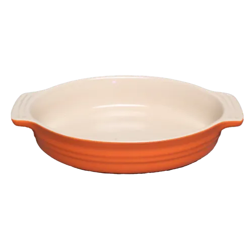 Orange Oval Au Gratin Ceramic Dish