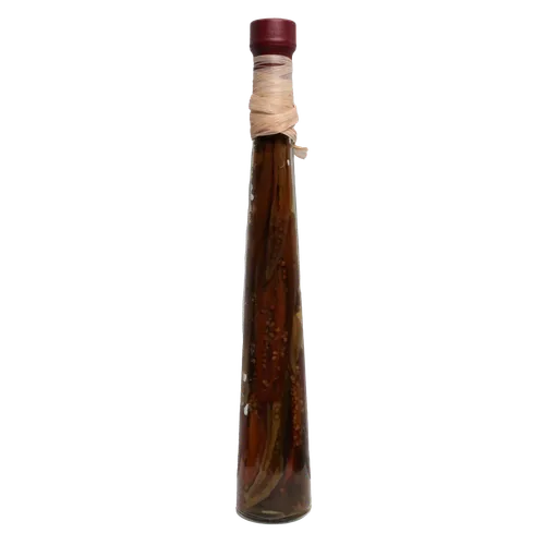 Decorative Tall Thin Tapered Infused Oil Bottle