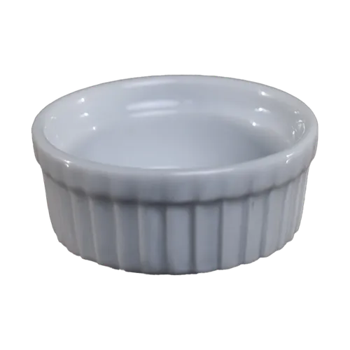 Mini White Vertical Stripe Ceramic Ramekin Pinch Bowl