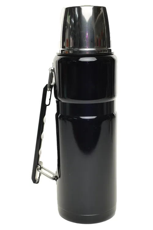 Shiny Onyx Black Metal Thermos