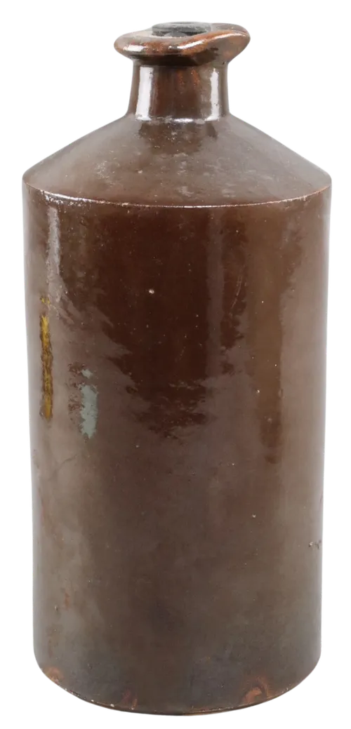 Brown Glazed Stoneware Crock Bottle