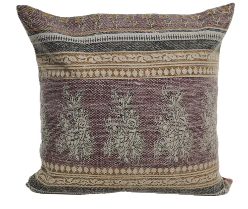 Kilim Wine & Gold Harvest Throw Pillow