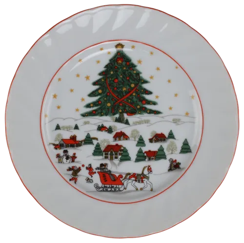 White Christmas Scene Side Plate