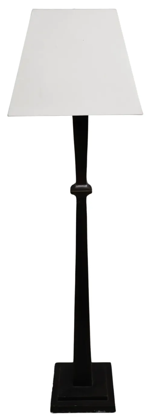 Bronze Metal Floor Lamp With White Shade