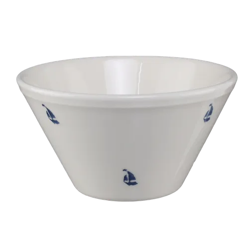 White & Blue Nautical Cereal Bowl