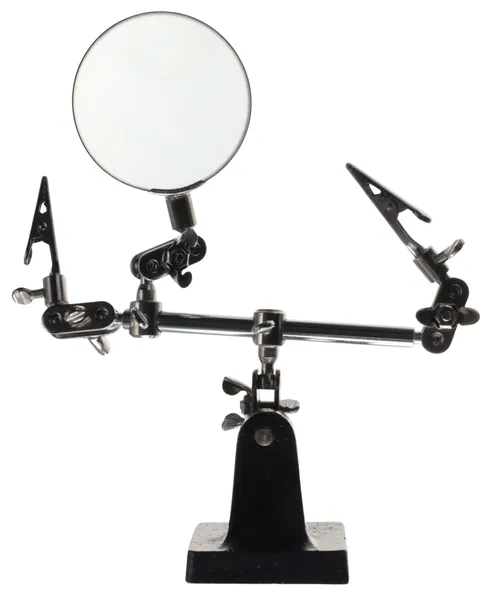 Magnifying Glass & Clips On Metal Stand