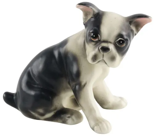 Black & White Ceramic Boston Terrier Dog Figurine