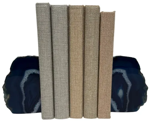 Deep Blue Agate Bookend Set
