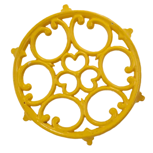 Pineapple Yellow Cast Iron Trivet