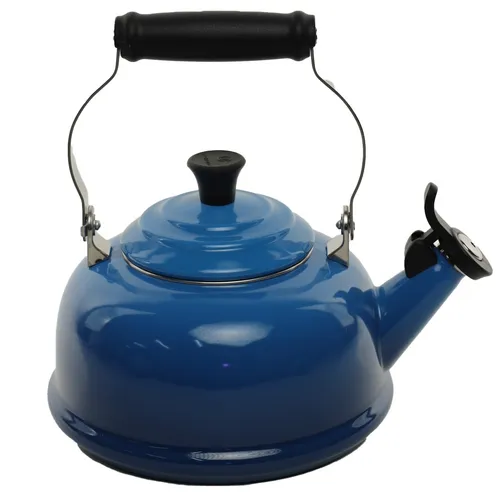 French Blue Enamelled Kettle