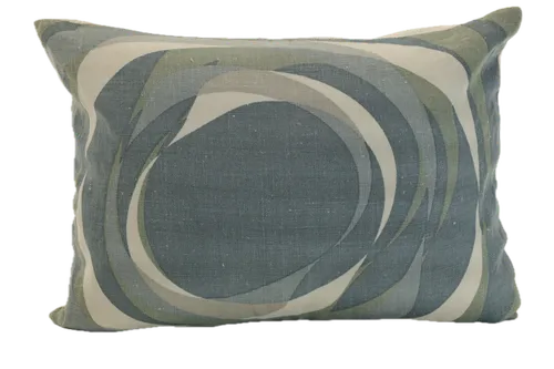 Blue & Grey Abstract Swirl Throw Pillow