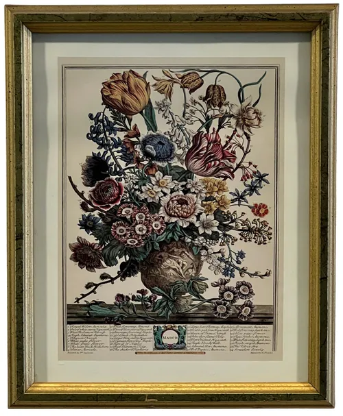 March Flowers In Gold Frame