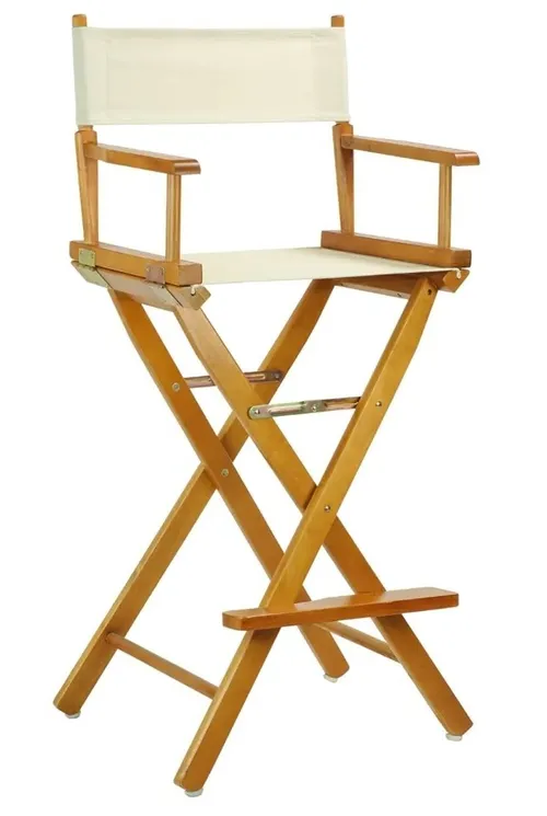 Director Chair With Honey Oak Frame & Wheat Canvas Seat