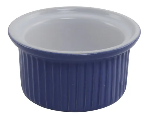 Cornflower Blue Ribbed Ramekin