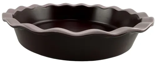 Brown & Pink Ruffle Ceramic Pie Dish